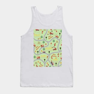 Fireman cute seamless kids pattern light green Tank Top